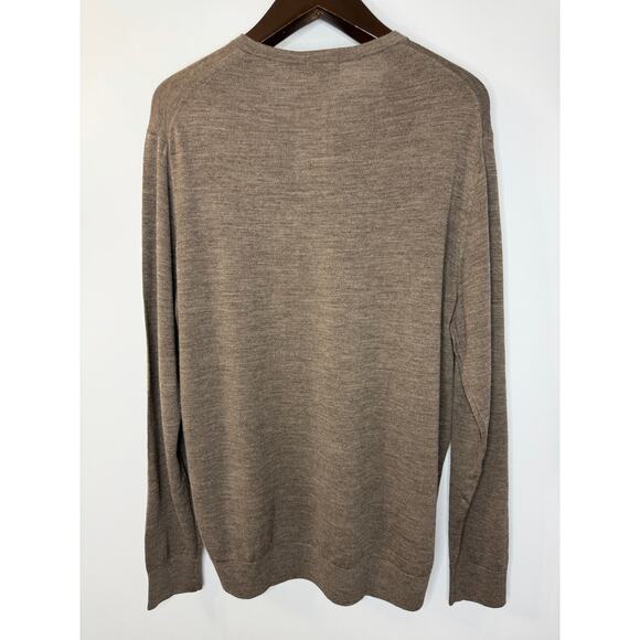 Uniqlo V neck Merino Wool Grey Sweater Brown Men's XL New - Picture 10 of 10